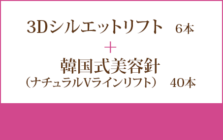 リフティングプラン　3Dシルエットリフト＋韓国式美容針(ナチュラルVラインリフト)