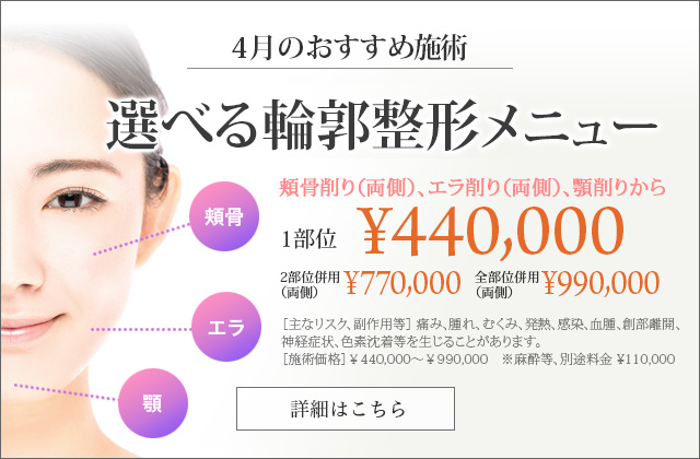 選べる輪郭整形メニュー